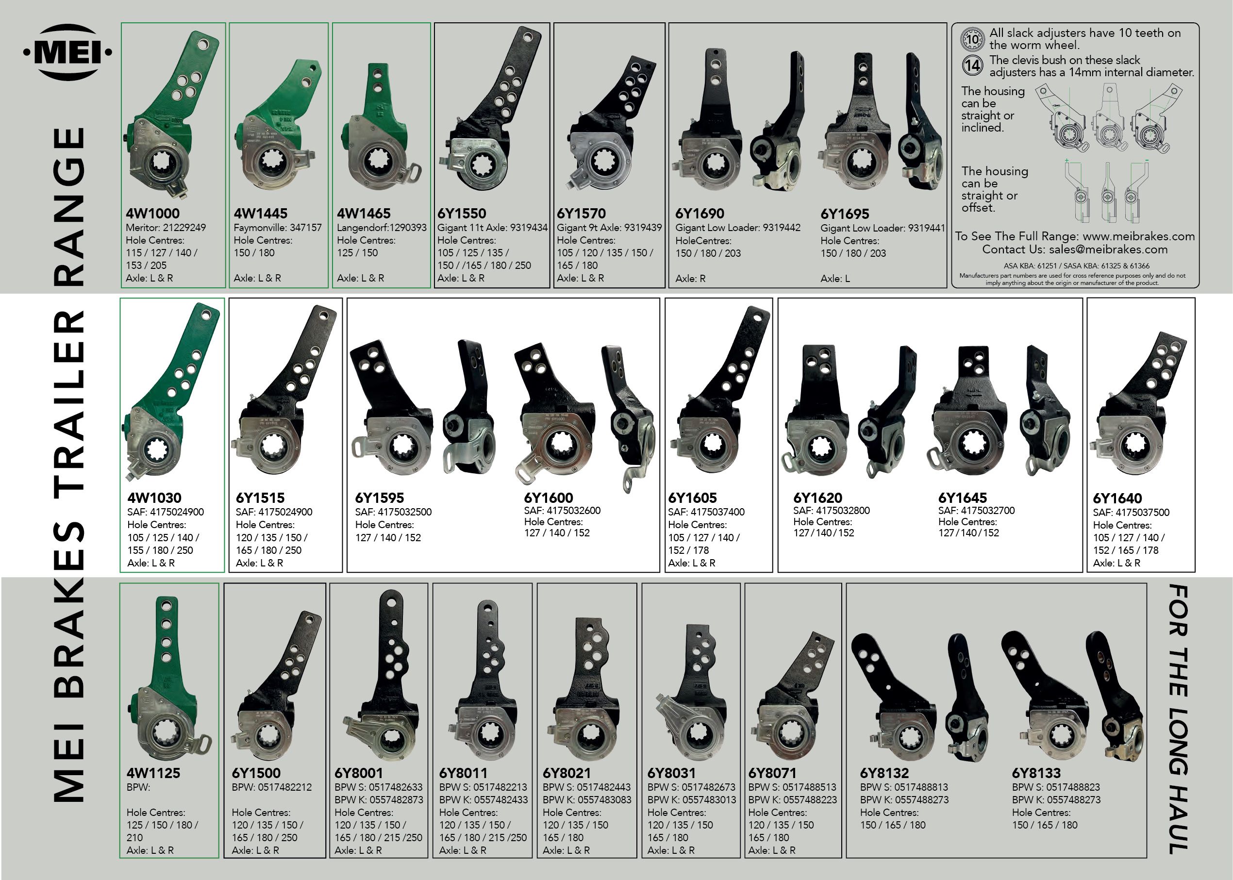 New Brake Slack Adjuster Identification Chart | MEI News